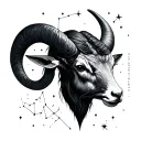 aries aquarius taurus constellation tattoo design idea