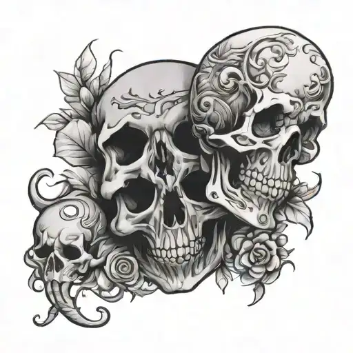 life and death tattoo design idea
