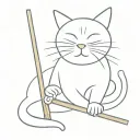 cat and chopsticks tattoo design idea