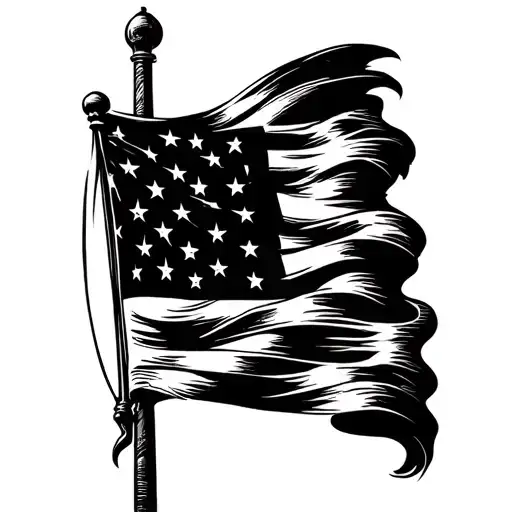 Betsy Ross flag wrapped tattoo design idea