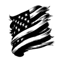 Betsy Ross flag wrapped tattoo design idea