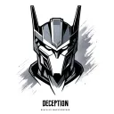 Bayverse Megatron headshot with deception logo  tattoo design idea