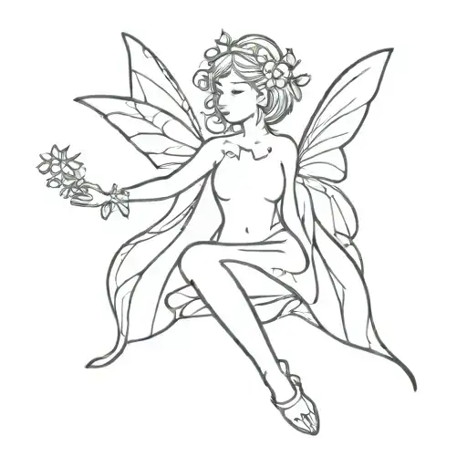 flying fairy tattoo design idea