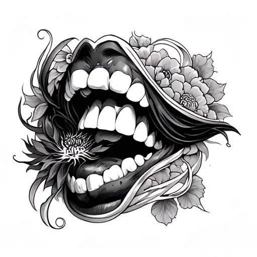 Japanese Throat tattoo design idea