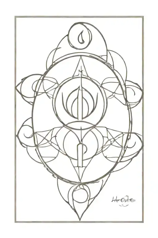 hecate symbols intertwined tattoo design idea