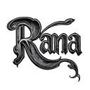 "Rana" cursive latter tattoo design idea