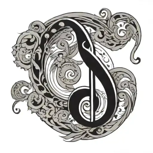 bass clef symbol tattoo design idea