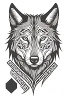 wolf looking straight  tattoo design idea