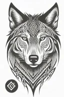 wolf looking straight  tattoo design idea