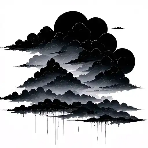 Cloud Japanese background black tattoo design idea