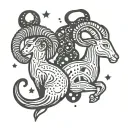 Aries and Capricorn constellation tattoo design idea