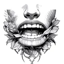 Throat tattoo design idea
