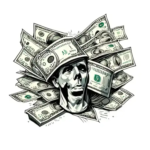 money, food, sex, drugs tattoo design idea