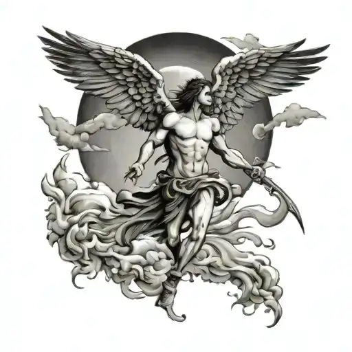 icarus falling from sky tattoo design idea