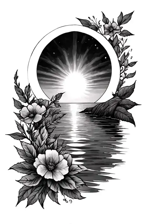sunrise new beginnings tattoo design idea
