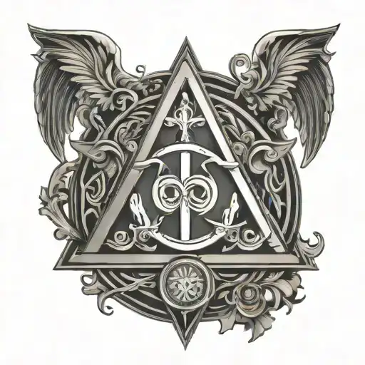 christian holy trinity symbol mixed tattoo design idea