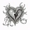 heart shape with  spike around it  tattoo design idea
