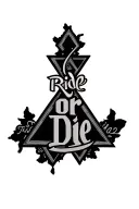"Ride or die" triangle outline intertwined tattoo design idea