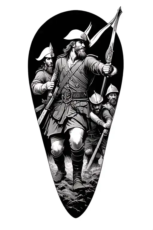 Irish rebels, soldiers fighting off invaders tattoo design idea
