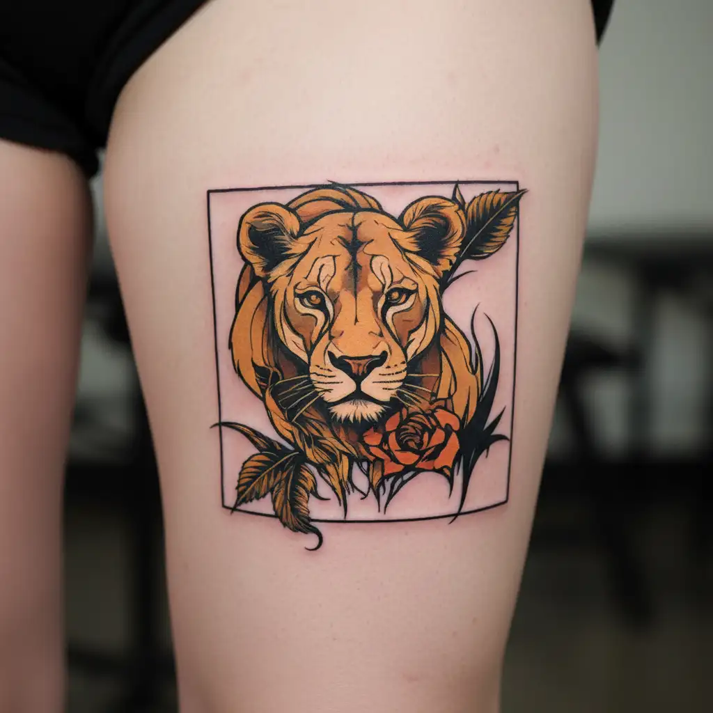 LIONESS tattoo design idea