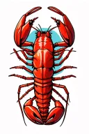 red crayfish tattoo design idea