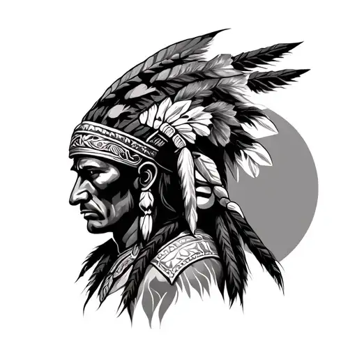 Indian Warrior tattoo design idea