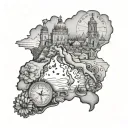 italy and poland tattoo design idea