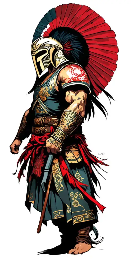 spartan warrior tattoo design idea
