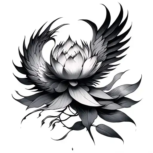 Lotus Phoenix tattoo design idea