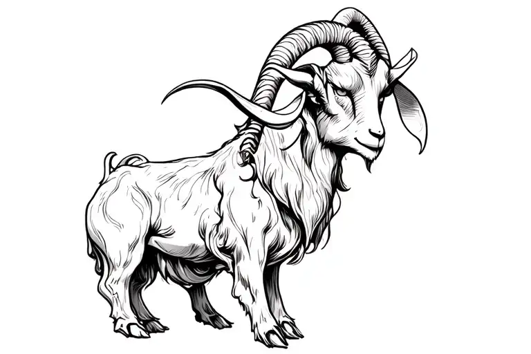 girly demonic goat 666 incorporated within tattoo design idea