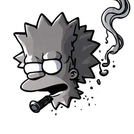 Bart Simpson Smoking tattoo design idea
