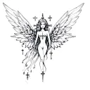 sketch tattoo pixie wings crosses drawing tattoo design idea