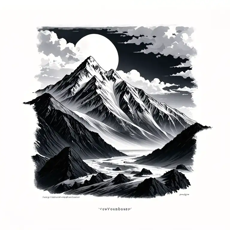 Mountain tattoo design idea