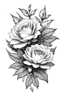 Rose, Carnation, Water Lily, Honeysuckle, Gladiolus, Poopy, Larkspur, Snowdrop Tattoo tattoo design idea