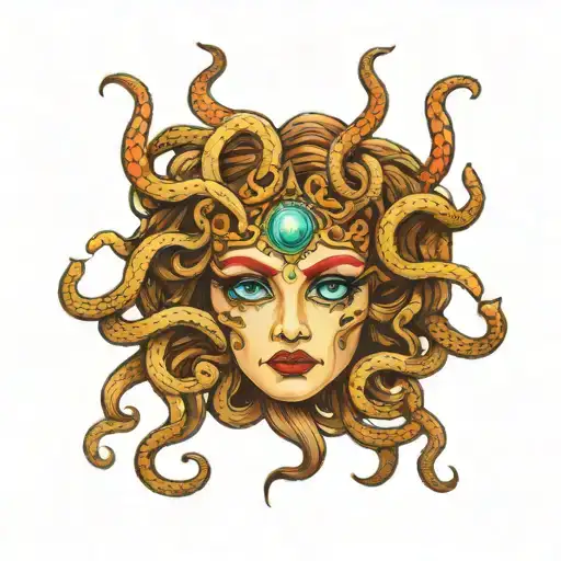 Medusa third eye tattoo design idea