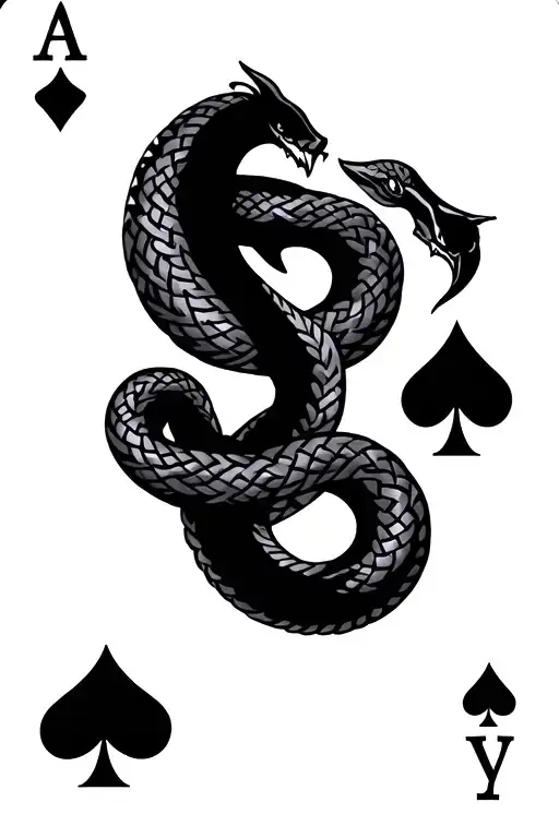 celtic knot, ace of spades,snake tattoo design idea