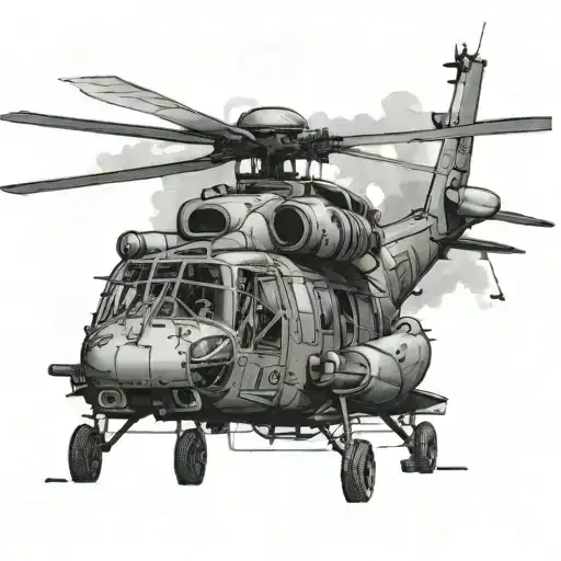 aviation uh60 Blackhawk helicopter tattoo design idea