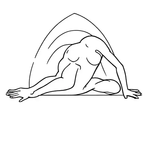 The silhouette of a person who metaphorically rested on the ceiling of his capabilities tattoo design idea