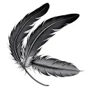 3 feathers falling tattoo design idea