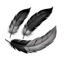 3 feathers falling tattoo design idea