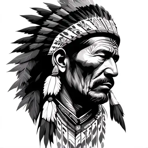 navajo man creating art design tattoo design idea