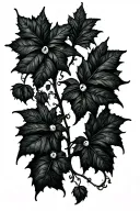 Poison Ivy vine thin long tattoo design idea