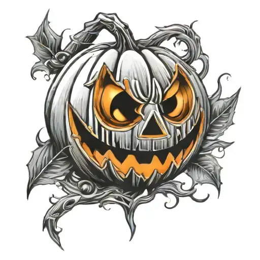 halloween jack o lantern tattoo design idea