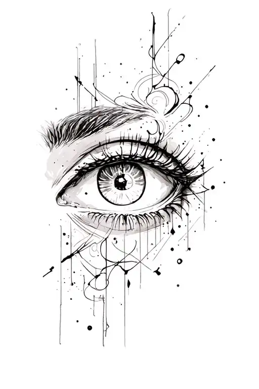 grunge eye tattoo design idea