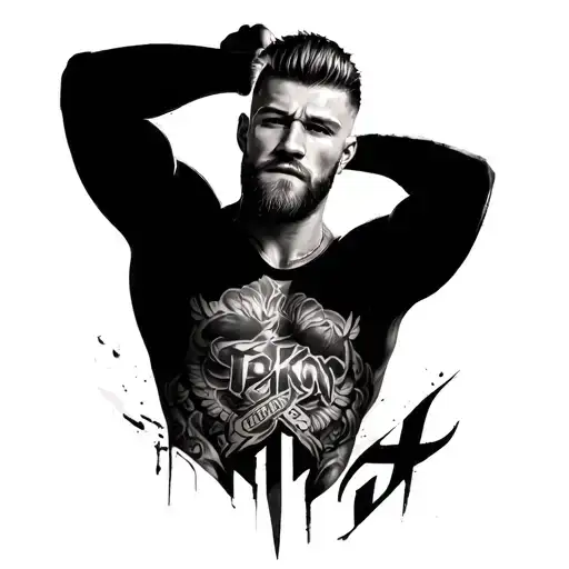 connor mcgregor style tattoo on chest tattoo design idea