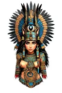 Aztec Warrior Girl With Technology With Egyptian Warrior Anubis, Inka Symbolism, All Seing Eye And... Tattoo tattoo design idea