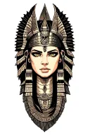Aztec Warrior Girl With Technology With Egyptian Warrior Anubis, Inka Symbolism, All Seing Eye And... Tattoo tattoo design idea