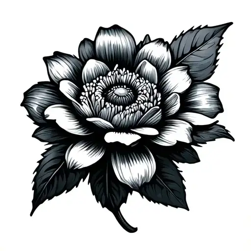 small minimalist fine-line tattoo design for an Angelica flower tattoo design idea