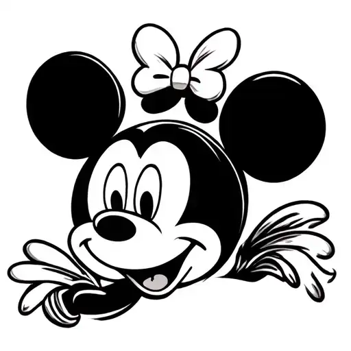 Mickey Mouse head tattoo design idea