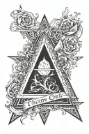 to thine own self be true  unity service AA recovery Triangle with flames tattoo design idea